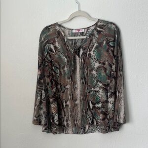 Buddy Love Women's Multicolor Snake Print Top